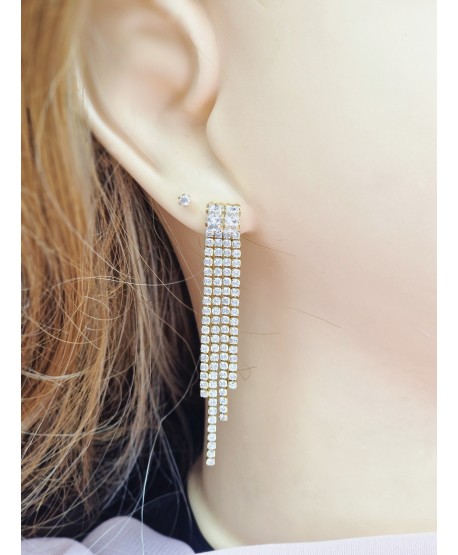 Kolczyki stal stopniowane cyrkoniowe paseczki