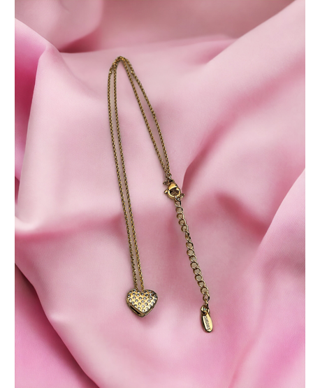 Naszyjnik celebrytka stal cyrkoniowe serduszko