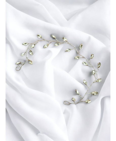 Srebrna ozdoba gałązka na druciku z łezkami