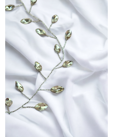 Srebrna ozdoba gałązka na druciku z łezkami