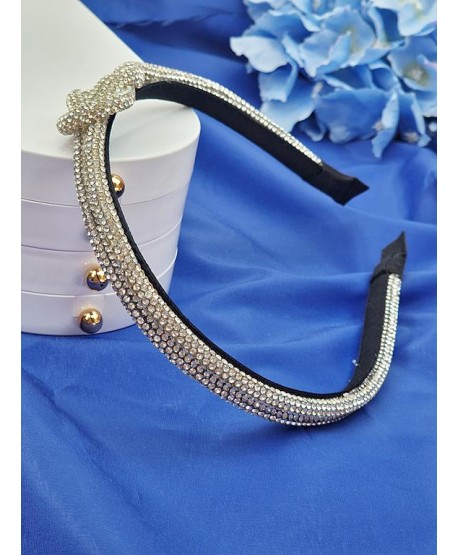 Dżetowa opaska do włosów z supełkiem