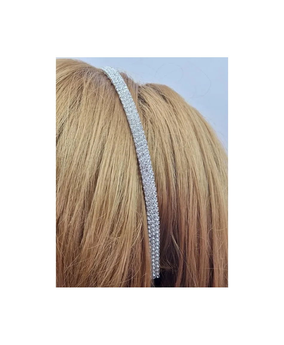 Opaski do włosów dżetowe srebrne