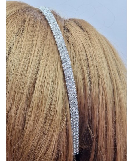 Opaski do włosów dżetowe srebrne