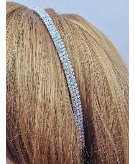 Opaski do włosów dżetowe srebrne