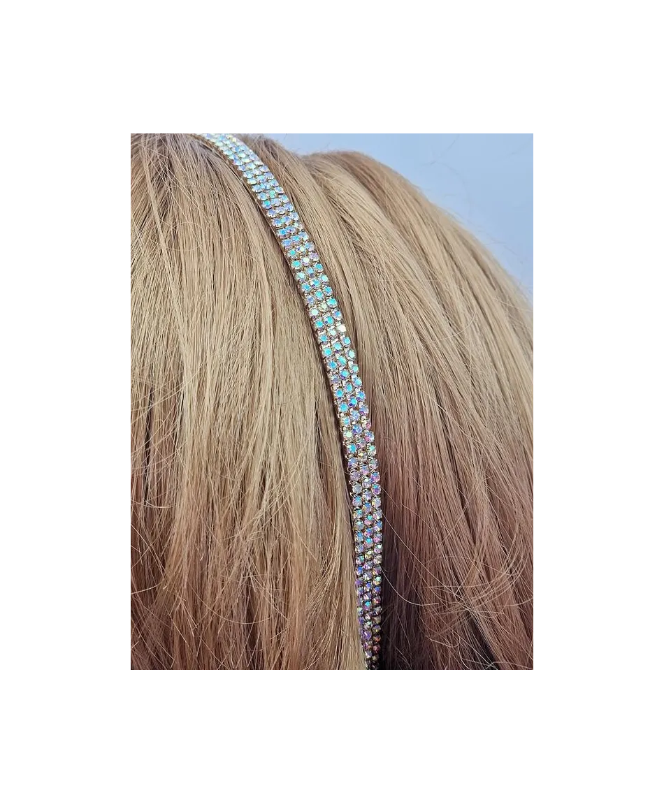 Opaski do włosów dżetowe złote