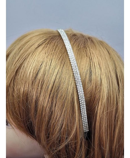 Opaska do włosów dżetowa srebrna