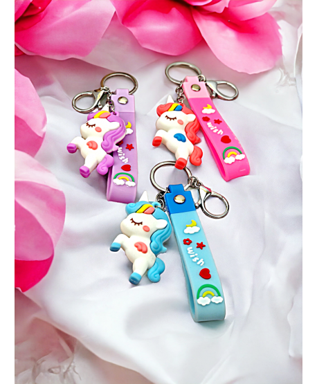 Breloki do kluczy słodkie jednorożce fiolet