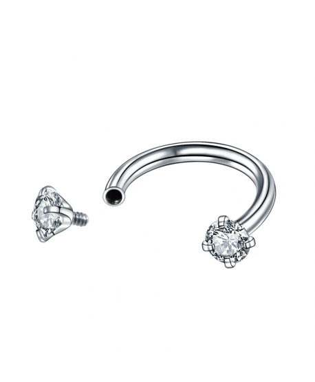 Podkowa stalowa z cyrkoniami 8mm