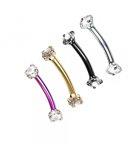 Banan stalowy z cyrkoniami 8 mm