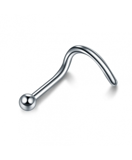 Kolczyki do nosa stal zakręcone - pigmeje z kulką