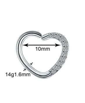 Kolczyki serduszka do ucha nosa stal 10 mm