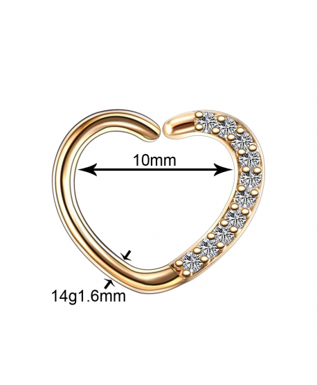 Kolczyki serduszka do ucha nosa stal 10 mm
