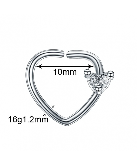 Kolczyki serduszka do ucha nosa stal 10 mm