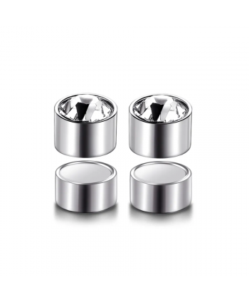 Kolczyki fake magnesy z cyrkonią 8 mm