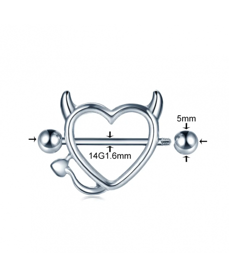 Kolczyki do sutków ciała diabelskie serca