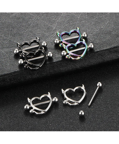 Kolczyki do sutków ciała diabelskie serca