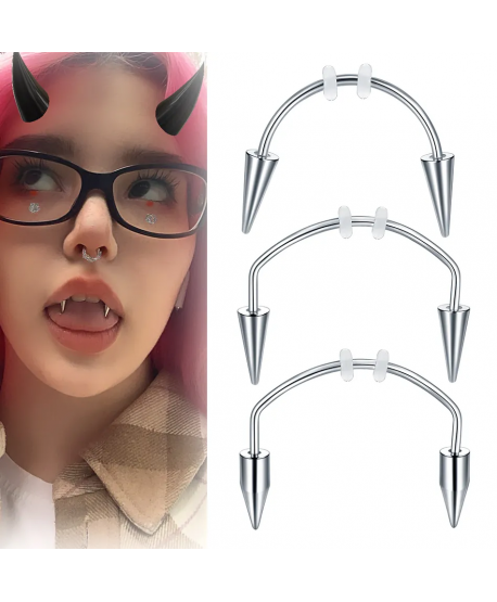 Kolczyki do ust zęby wampira