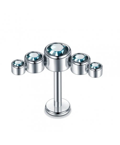 Kolczyki ozdobne labrety z cyrkoniami 6 mm