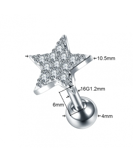 Kolczyki ozdobne labrety tragus helix różne kształty