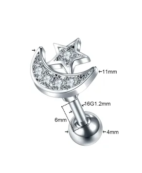 Kolczyki ozdobne labrety tragus helix różne kształty