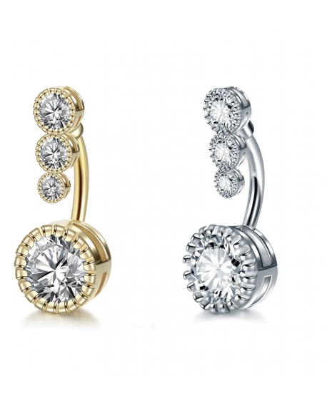 Kolczyki do pępka stal cyrkonie