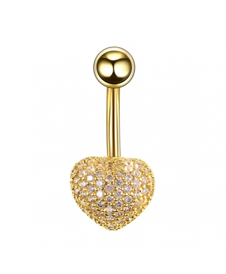 Kolczyki do pępka stal cyrkoniowe serca