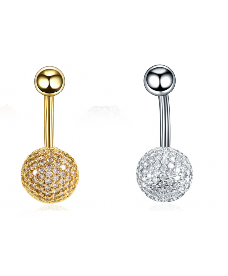Kolczyki do pępka stal cyrkoniowe kulki