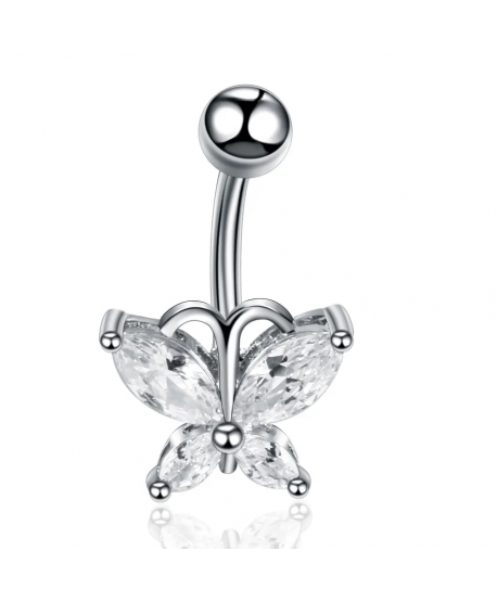 Kolczyk do pępka stal motylek