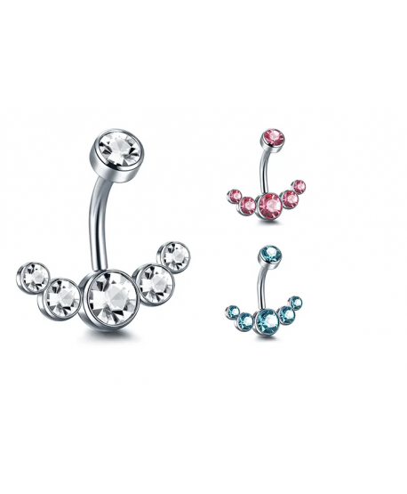 Kolczyki do pępka stal cyrkonie