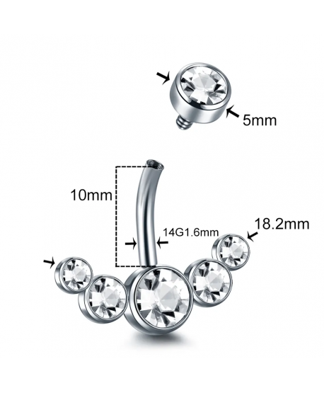 Kolczyki do pępka stal cyrkonie