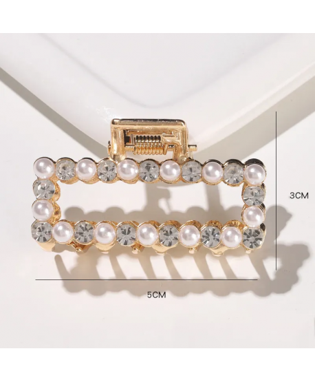 Spinka klamra do włosów kryształki i perełki