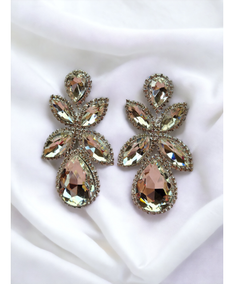 Kolczyki kryształowe srebrne łezki