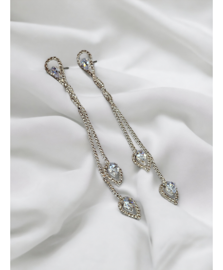 Kolczyki dżetowe srebrne z łezkami