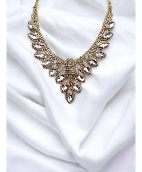 Komplet biżuterii złotej naszyjnik i kolczyki z łezkami