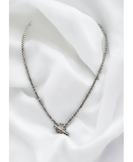 Komplet biżuterii srebrnej naszyjnik i kolczyki kółeczko z pałeczką