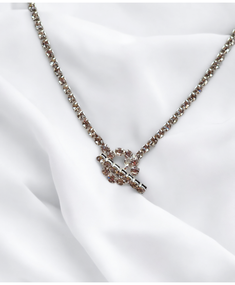 Komplet biżuterii srebrnej naszyjnik i kolczyki kółeczko z pałeczką