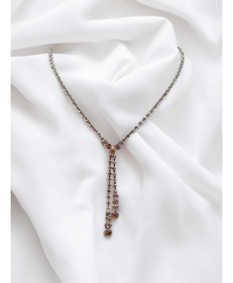 Komplet biżuterii srebrnej krawatka naszyjnik i kolczyki