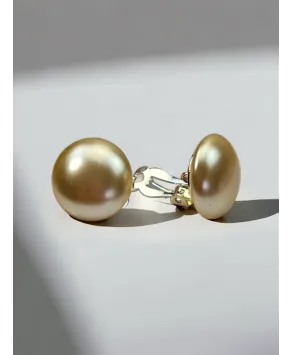 Klipsy perła ecru - 2 cm