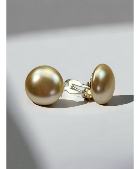 Klipsy perła ecru - 2 cm