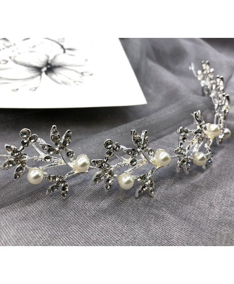 Ozdoba do włosów ślubna kryształki i perełki