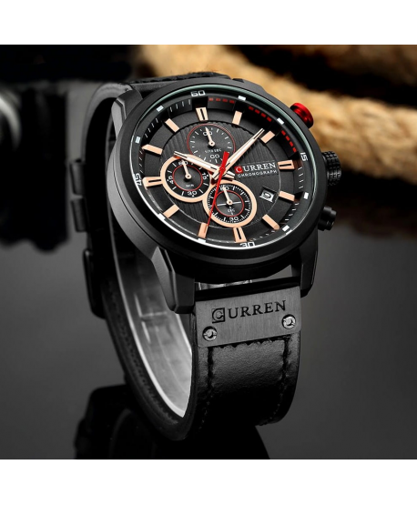 Zegarek męski Curren czarny datownik chronograf