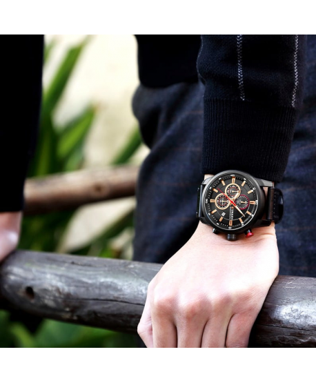 Zegarek męski Curren czarny datownik chronograf