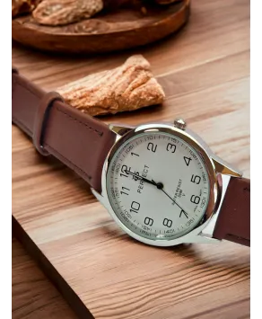 Zegarek męski Perfect klasyczny brązowy