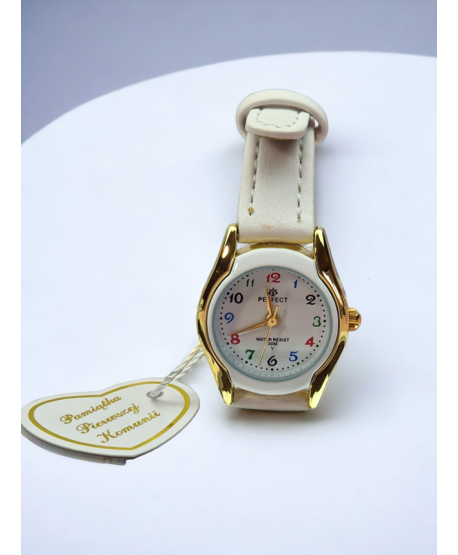 Zegarek Perfect dla dziewczynki biały komunijny