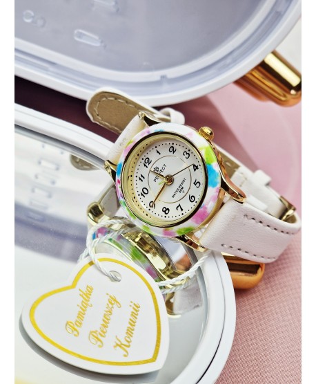 Zegarek Perfect dla dziewczynki biały komunijny