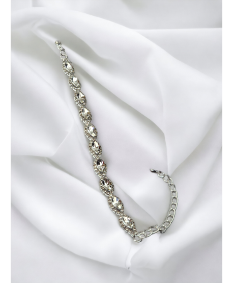 Bransoletka srebrna cyrkoniowe łezki