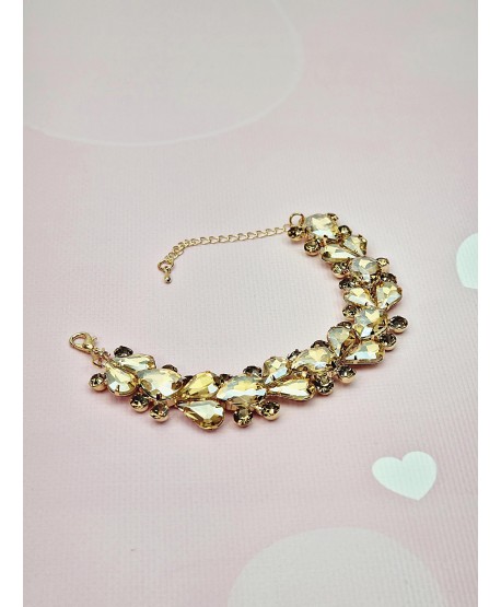 Bransoletka złota szampańska błyszczące łezki