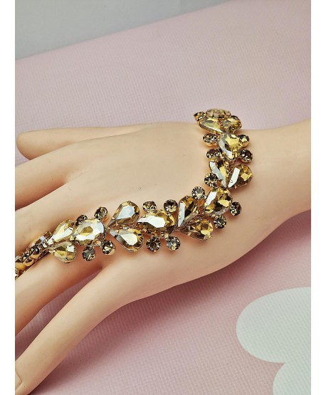 Bransoletka złota szampańska błyszczące łezki