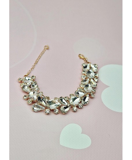 Bransoletka złota błyszczące łezki