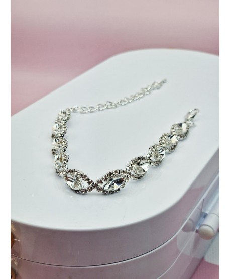 Bransoletka srebrna cyrkoniowe łezki